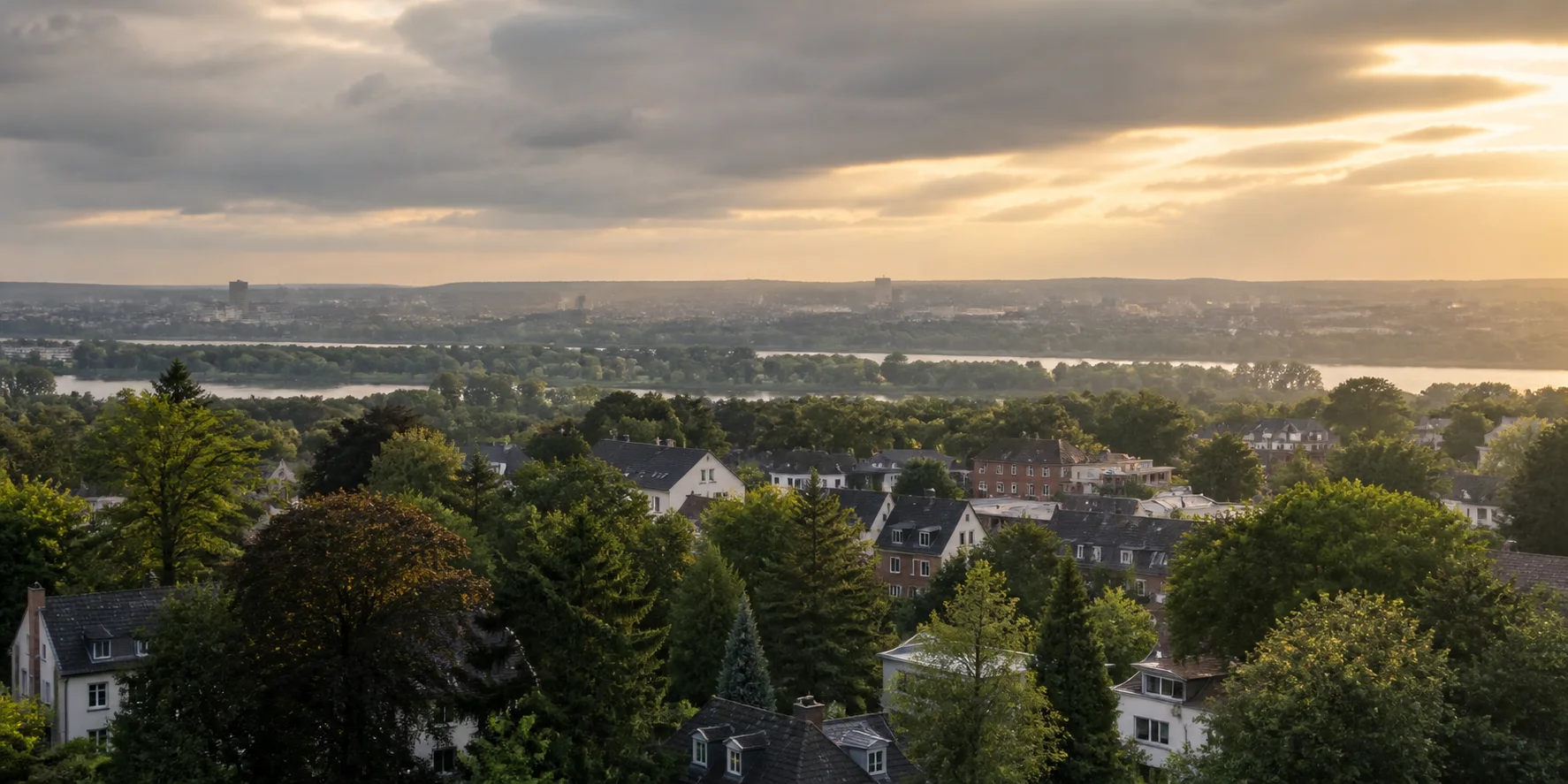 Grüne Wohnlagen und Stadtlandschaft im Rhein-Ruhr-Gebiet